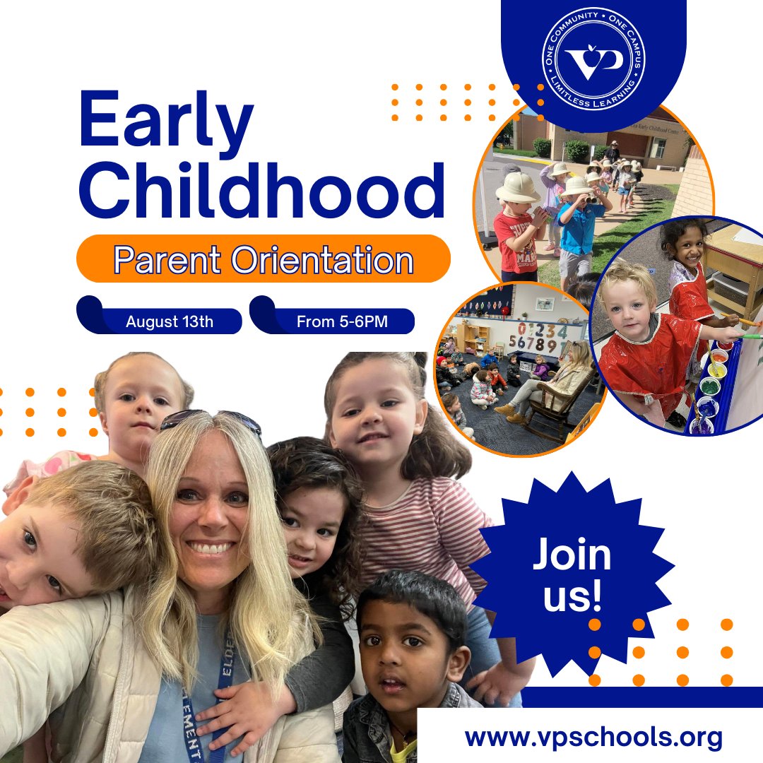 ValleyParkSD's tweet image. 📢 Calling all Early Childhood families! We can’t wait to welcome you to our Parent Orientation on Wednesday, August 13 from 5–6 PM. Come meet our team, explore the classrooms and get ready for an amazing school year! 💙🧡 #VPPride #LimitlessLearning