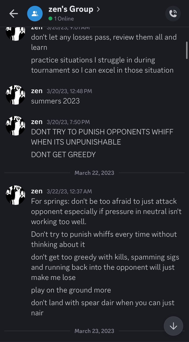 BTW this is why im hard on all the people who say they "want to improve" but "can't" 

i would type to myself for months js obsessing bout things in the game (the top message was at 9am)

these specifics notes aren't awesome  obv but this is the timing I was on, can chill now tho
