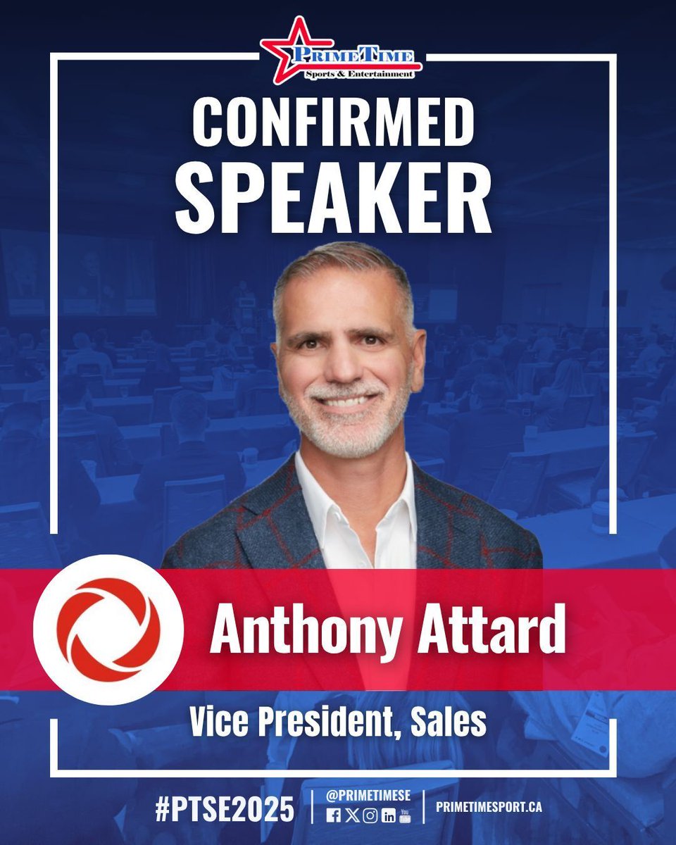 CONFIRMED: We are thrilled to announce that Anthony Attard, Vice President, Sales, <a href="/RogersMediaPR/">Rogers Sports & Media PR</a>, is a confirmed speaker at the 18th Annual PrimeTime Sports Management Conference &amp; Trade Show Presented by MLSE - The Westin Harbour Castle, November 2-4, 2025.