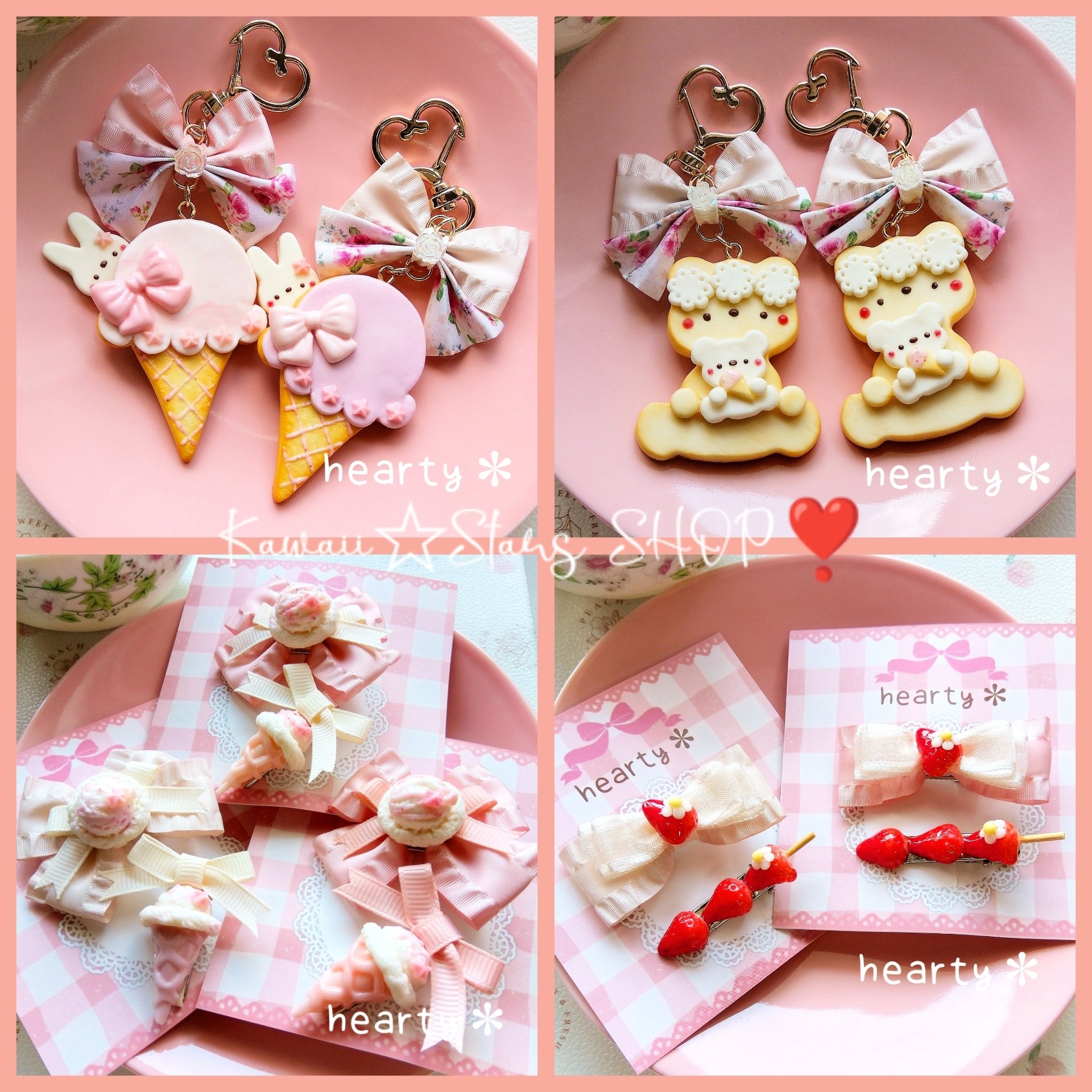 ♡バレンタイン♡うさぎ　レジンキーホルダー他　計6点 ♡バレンタイン♡うさぎ レジンキーホルダー他 計6点