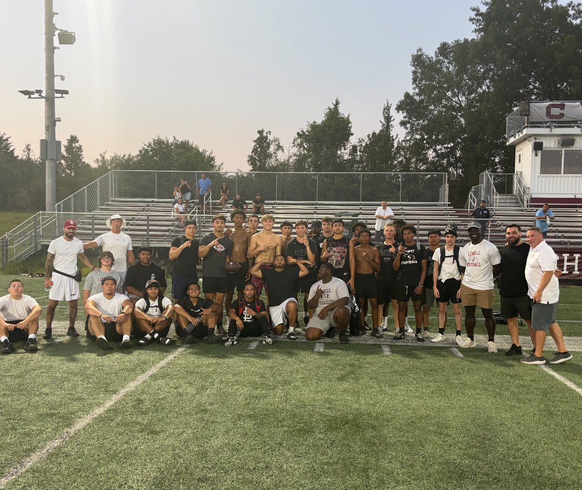 InsideLowell's tweet photo. 🏈 CHAMPIONS! 🏆

Lowell High Football capped off their 7-on-7 season in style tonight, taking home the Chelmsford Passing League Championship!

Congrats to the players and coaches on an outstanding summer — momentum like this is exactly how you roll into the fall season. https://t.co/iqngBE4v7H
