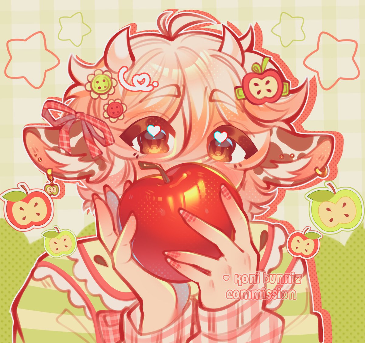 Koni_Bunniz's tweet photo. Icon comm for @/mooimimo on ig 🐮 🍎✨
I love doing these types of commissions with such a cute aesthetic hehe (。・ω・。)ノ♡
#digitalart #commissionsopen #commission #icon #cuteart #kemonomimi #cowbow #mooimimo #cuteart https://t.co/wZtZz4HVWT