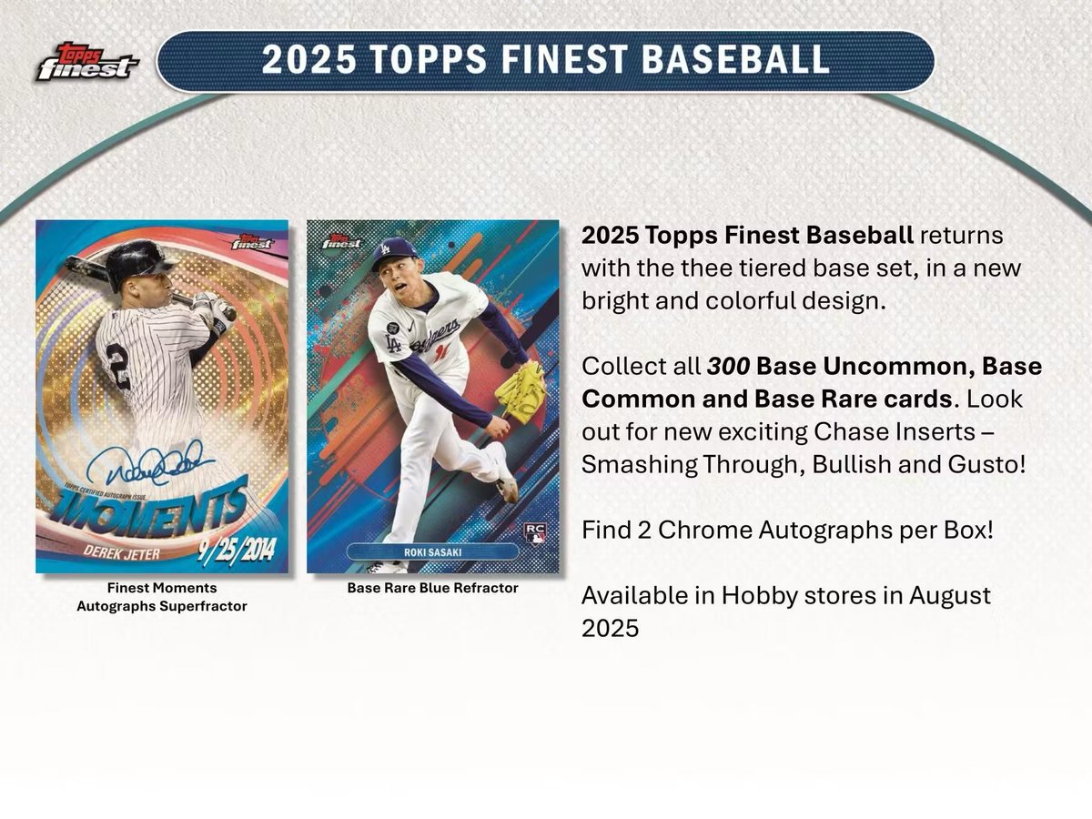 TresorSports's tweet photo. 2025 #ToppsFinest #Baseball #HobbyBreaks

#BaseballCards #RookieChase #GroupBreaks #Autograph #SportsCards #thehobby #BaseballHall #Refractors #CardCollector #TeamBreaks #Rookie #whodoyocollect #MLBbreaks #MLBPA #sportscardsforsale
9PM EST/6PM PST
#whatnot
https://t.co/BYbtDFoQsL https://t.co/5ibEbDr6uk