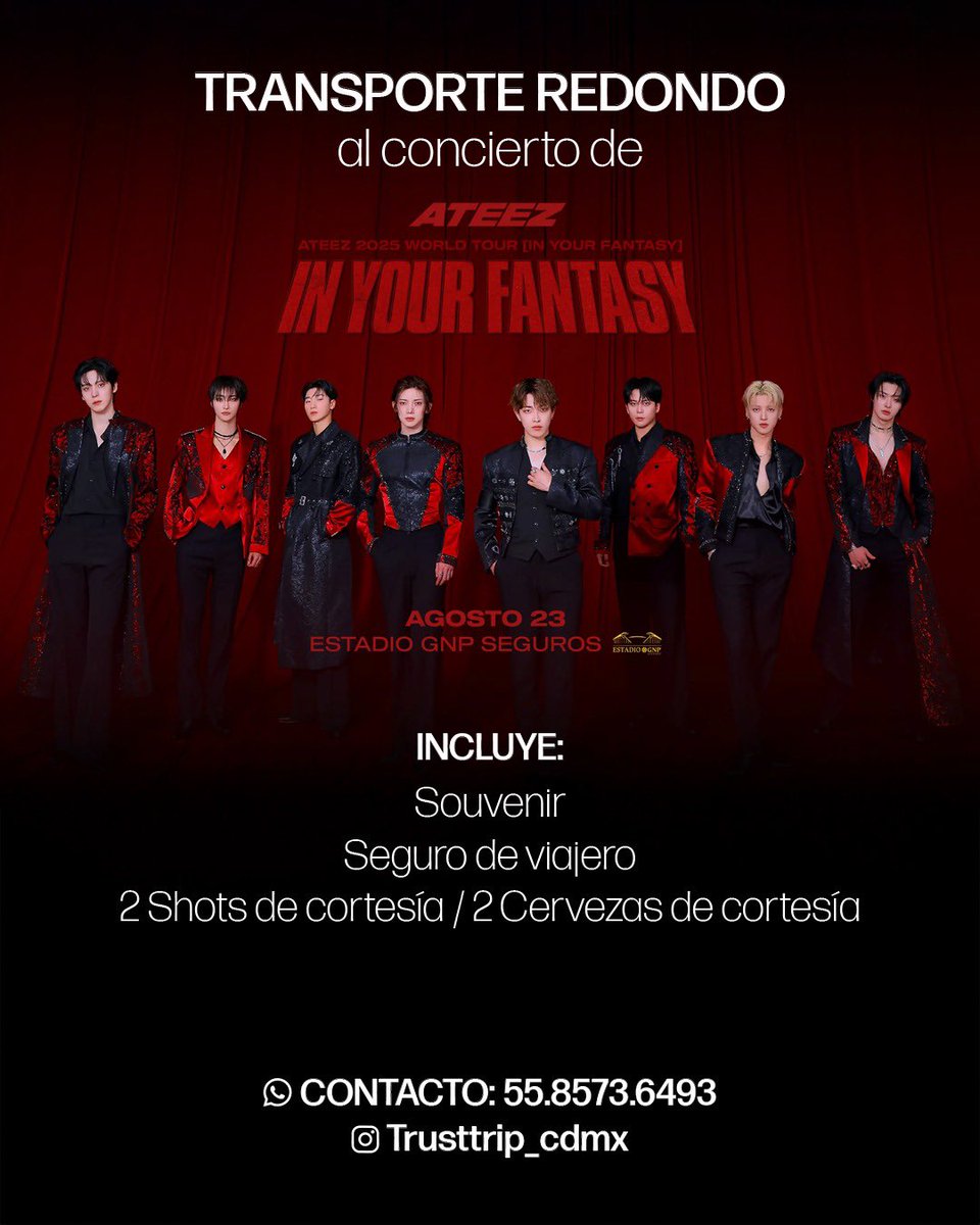 Reserva tu lugar con anticipación, viaje redondo, llega segur@ a casa #ateez好きな人と繋がりたい #ateezmexico #EstadioGNPSeguros
