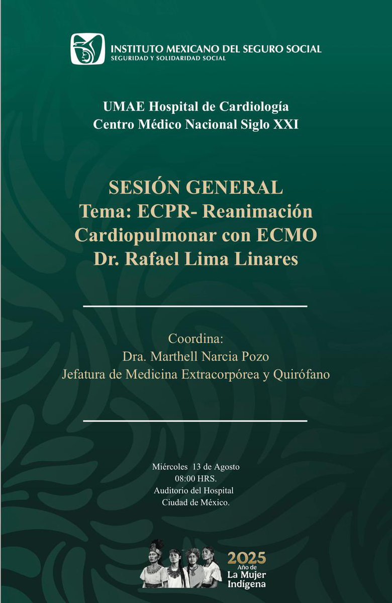 Sesión abierta presencial.

Vives cerca de siglo XXI y te interesa conocer un poco más de los soportes circulatorios en paro? 

Ven y platicamos ….