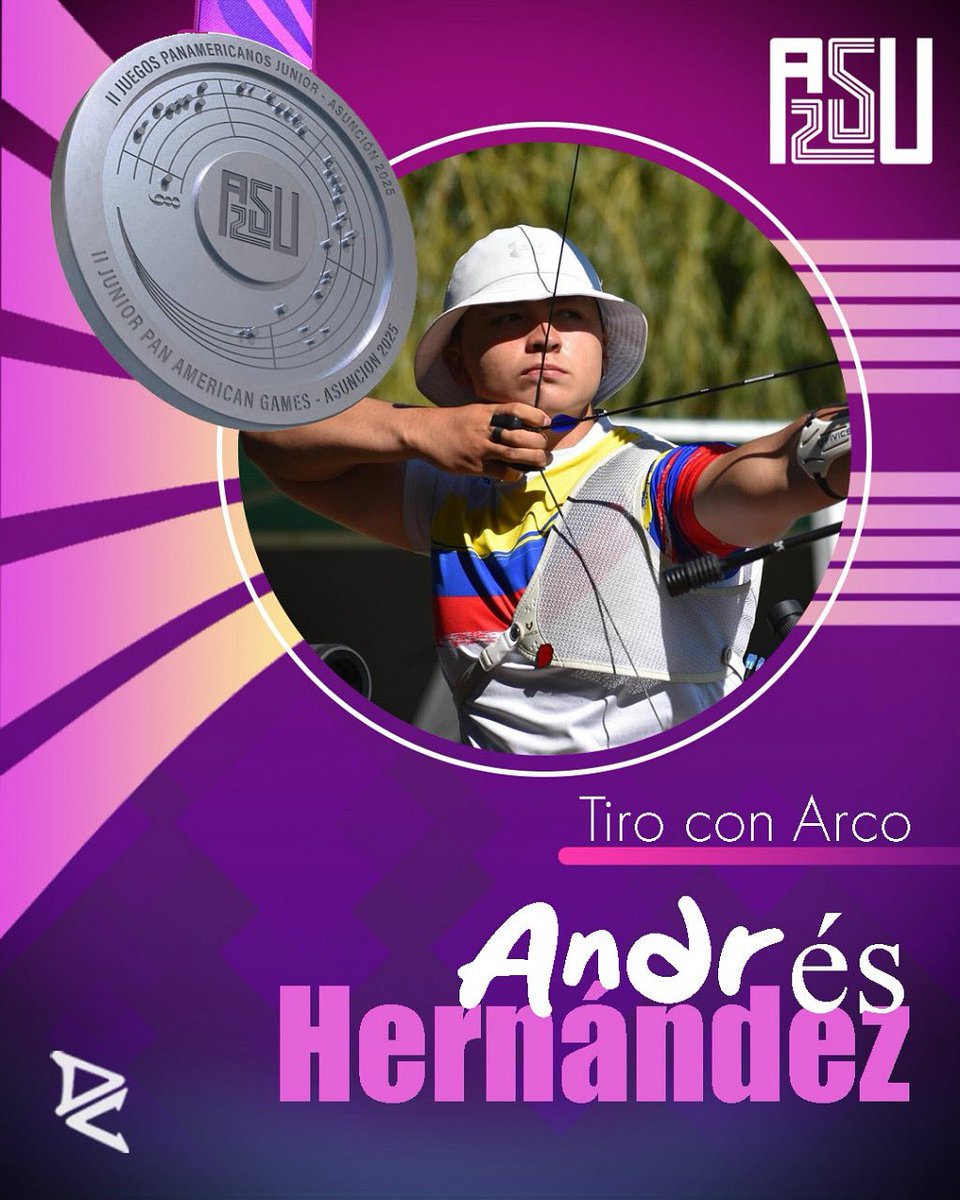 #Arquería 🎯 | ¡PLATA 🥈! Andrés se lleva la última medalla

El colombiano se quedó con la plata en arco recurvo, tras una final muy disputada ante Guatemala.

Podio:
🥇 C. García 🇬🇹
🥈 A. Hernández 🇨🇴
🥉 E. Silva 🇦🇷

Sólida actuación para despedir la disciplina. ¡Vamos 💛💛💙❤️‍🔥!