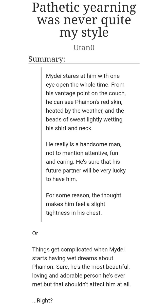 Iutann_'s tweet photo. 'Pathetic yearning was never quite my style'

#myphai fic!

-Rated E

-6k+ words

-Mydei pov

-High-school AU https://t.co/XEdLS3RKx1