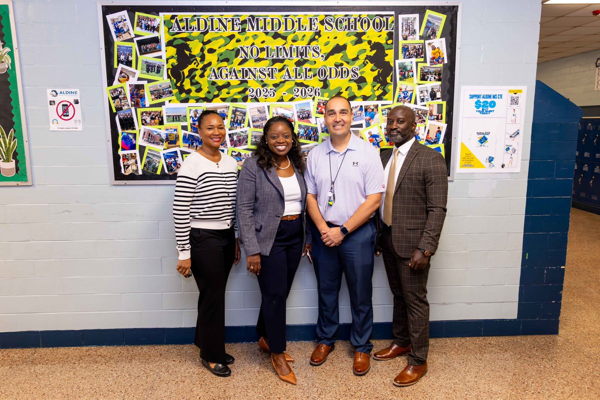 Our third stop for #AldineSecondDay was Aldine Middle School! I was truly inspired by the vibrant learning environment and the enthusiastic engagement in every classroom I visited. The positivity was contagious! Looking for to their 2025 #AldineStory