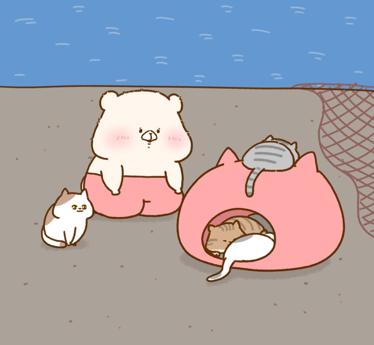 ともくまさん、おはようございます！ ちょっと疲れたときにねこくま