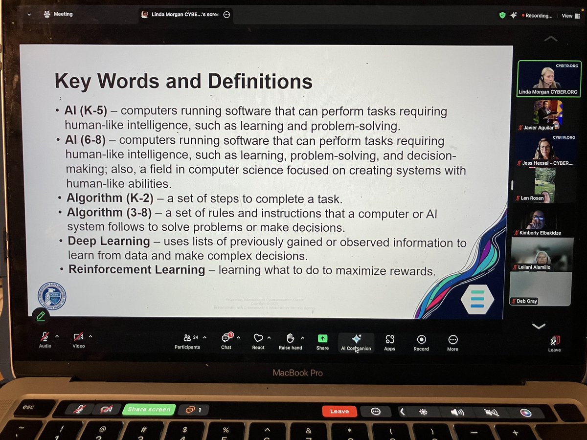 javierfaguilar's tweet photo. Happy to attend Cybersecurity Basics: Artificial Intelligence Webinar today with Linda &amp; Jess thank you to all
@cyber_dot_org team for continuing supporting educators &amp; students w gratitude @efwmaschool @dfwcsta @javierfaguilar #networking #learning #equity #diversity #ITeachCS https://t.co/nKgfEGZ8kK