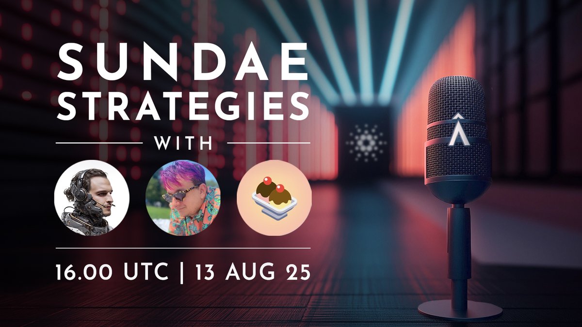 Join us Wednesday August 13th for our weekly X Space at 16h UTC!

We'll be joined by Pi from Sundaeswap, discussing their recently released Sundae Strategies!

Of course, we'll also celebrate the launch of the Diffusion Staking Basket.

Link to the X Space below.