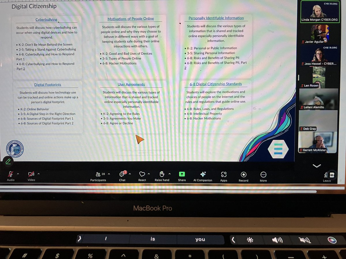 javierfaguilar's tweet photo. Happy to attend Cybersecurity Basics: Artificial Intelligence Webinar today with Linda &amp; Jess thank you to all
@cyber_dot_org team for continuing supporting educators &amp; students w gratitude @efwmaschool @dfwcsta @javierfaguilar #networking #learning #equity #diversity #ITeachCS https://t.co/qU8HuESC2L