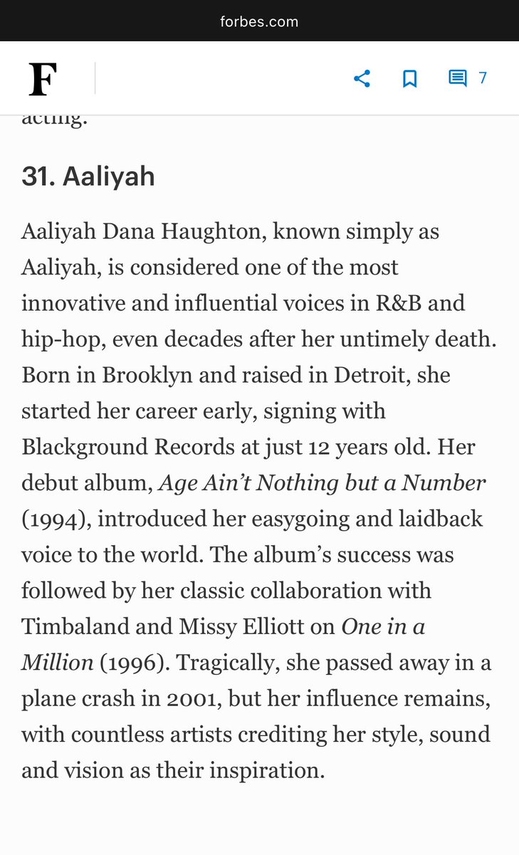 ThaVaeh's tweet image. Forbes has named the 50 Black female singers with incredible vocals and Aaliyah placed at #31