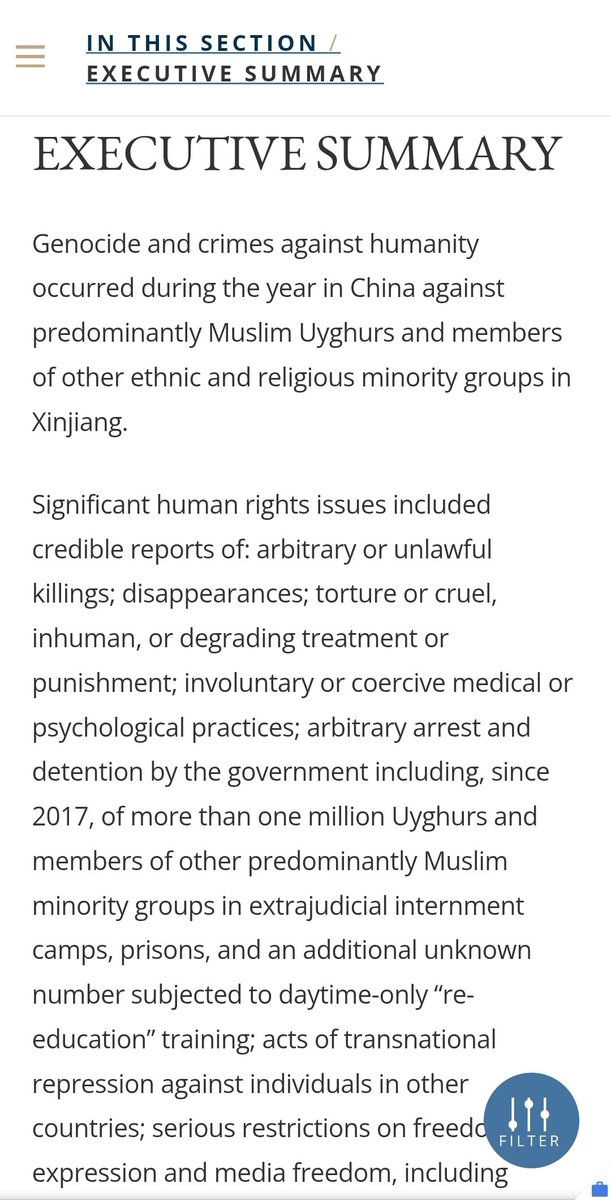 🚨The 2024 U.S. <a href="/StateDept/">Department of State</a> report states #China is continuing to commit genocide &amp; crimes against humanity in #EastTurkistan, including mass internment/imprisonment, forced labor, forced sterilization, torture &amp; transnational repression, yet no action is being taken to stop it.
