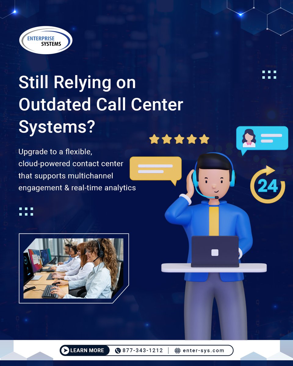 entersys's tweet photo. Upgrade your call center with cloud-based tools for real-time engagement and better customer service.
 📞 Contact: 877-343-1212 | 🌐 https://t.co/VToBJya0Nm
 #CloudContactCenter #CustomerSupport #EnterpriseSystems #CallCenterTech #ModernComms #MultichannelSupport #RealTimeAnalytics