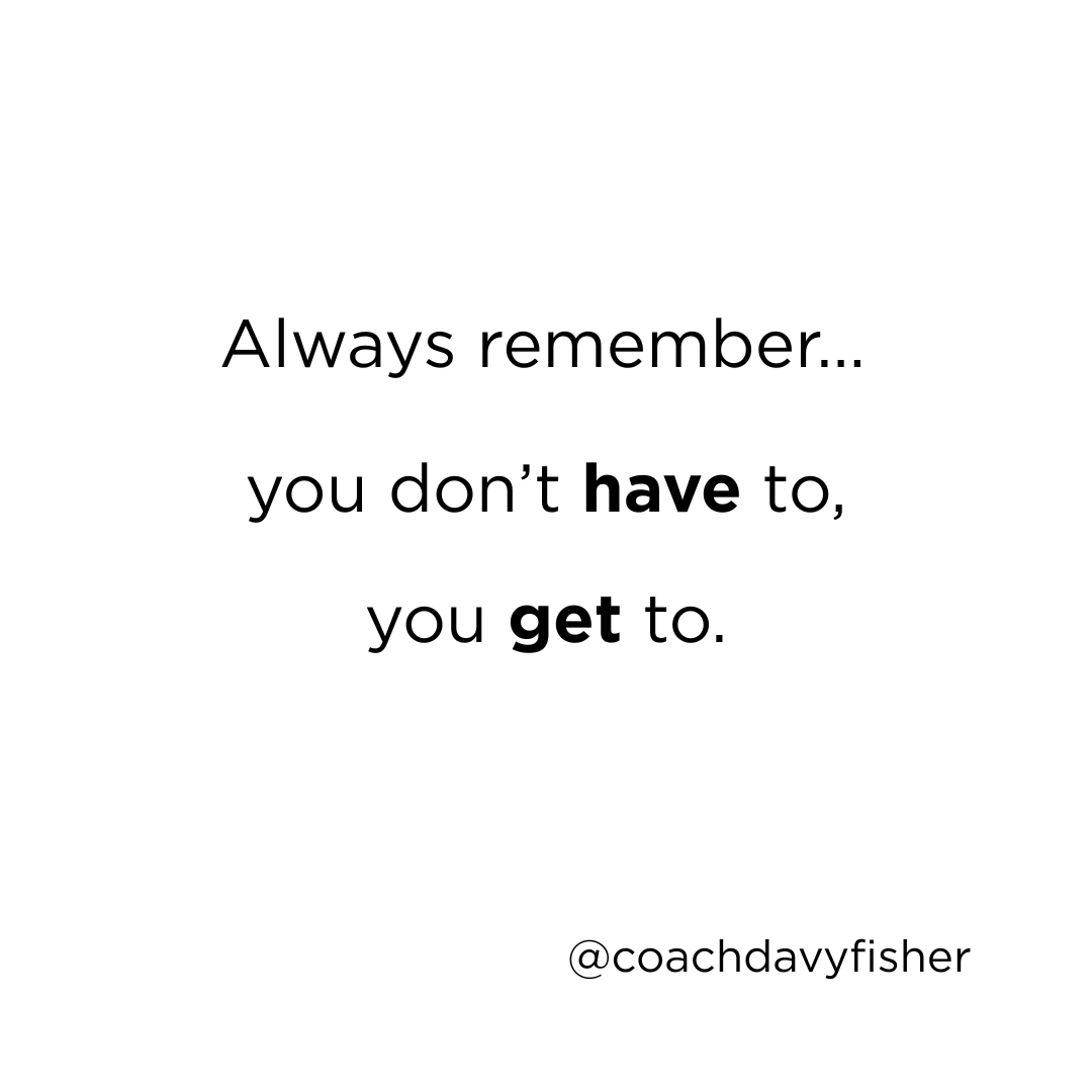 You don’t have to. You get to. 🙌

Follow for more weekly content!

instagram.com/p/DNN7yItAmqw/