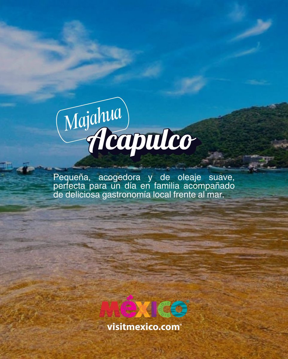 WeVisitMexico's tweet photo. In Guerrero, golden sands, crystal waters, and breathtaking sunsets create the perfect setting to relax, explore, and share unforgettable moments.
📍Discover the beauty of its beaches. 🇲🇽
#VisitMexico #Guerrero #MéxicoEsIncreíble #TurismoDePlaya #ViajaPorMéxico https://t.co/pBmIjYlIT8