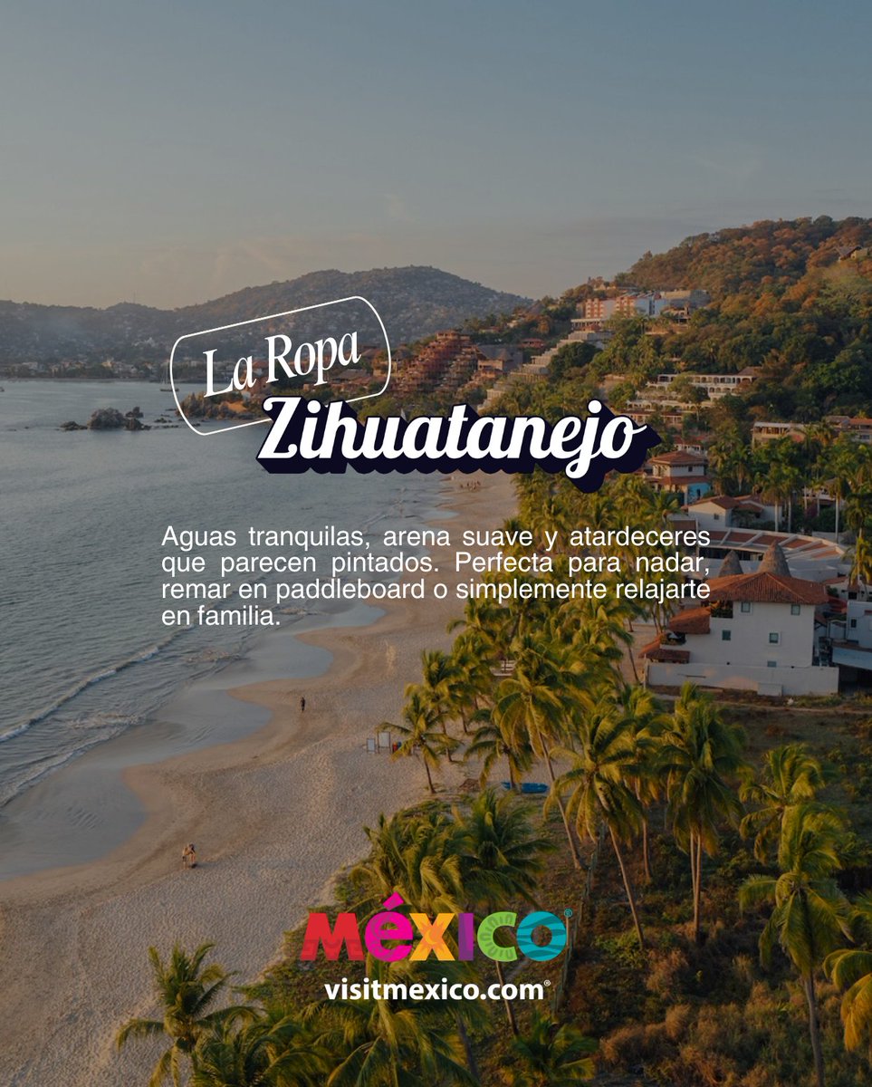 WeVisitMexico's tweet photo. In Guerrero, golden sands, crystal waters, and breathtaking sunsets create the perfect setting to relax, explore, and share unforgettable moments.
📍Discover the beauty of its beaches. 🇲🇽
#VisitMexico #Guerrero #MéxicoEsIncreíble #TurismoDePlaya #ViajaPorMéxico https://t.co/pBmIjYlIT8
