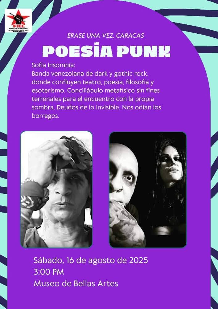 AcaCaracas's tweet photo. #AcáCaracas de sábado con TRIBUTO A ABRAHAM CANGREJO en el MUSEO DE BELLAS ARTES.
Este #Sáb #16Ago la POESÍA PUNK toma el Museo Bellas Artes en homenaje a CANGREJO con la fauna artística underground caraqueña.
Arte, música, poesía y performance.
⏰️ 3:00 pm.
Entrada libre. https://t.co/VBWlhaMxxe