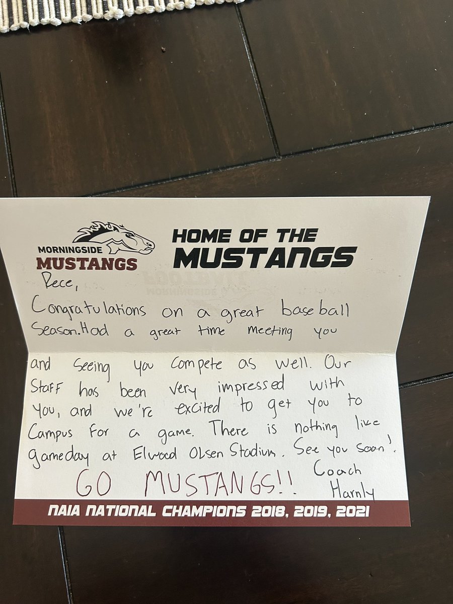 Rece Knight (@rece_knight07) on Twitter photo Thank you <a href="/CoachLHarnly/">Coach Laken Harnly</a> and <a href="/MsideFootball/">Morningside University Football</a> for the letter! Game day is circled on the calendar! Thank you <a href="/CoachLHarnly/">Coach Laken Harnly</a> and <a href="/MsideFootball/">Morningside University Football</a> for the letter! Game day is circled on the calendar!