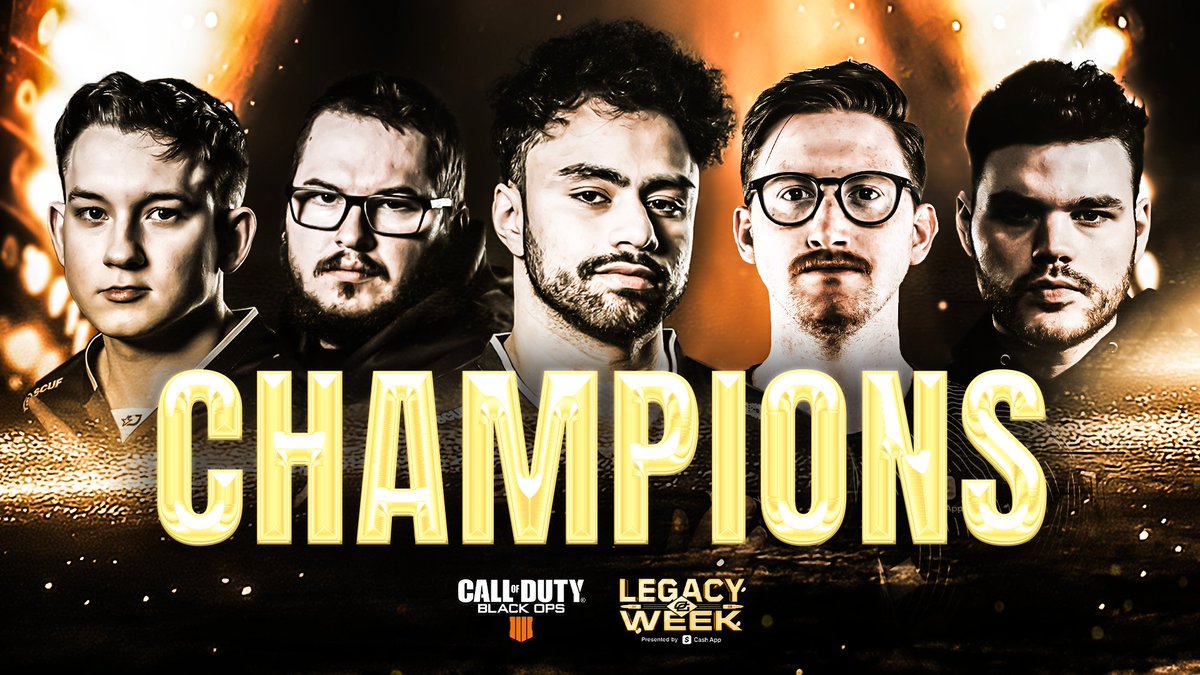 BLACK OPS 4 CHAMPIONS 🏆

DASHY
SCUMP
KARMA
MERCULES
METHODZ

#OpTicLegacyWeek | <a href="/CashApp/">Cash App</a>