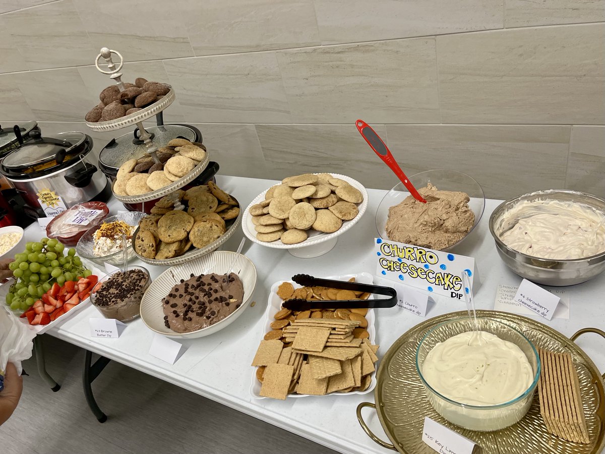 MidwayMS's tweet photo. Our MMS staff took a well-deserved break from prepping for our Panthers to enjoy our Dip Off potluck! 🥣 From spicy 🌶️ to sweet 🍯, our team brought some seriously creative (and delicious!) entries. 💜🐾 #PantherPride #MMSFamily #DipOff” https://t.co/Ma2tWBz04Y