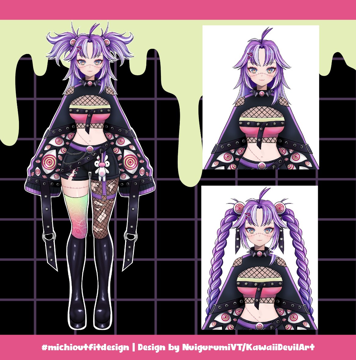 KawaiiDevilShop's tweet photo. RT @NuigurumiVT: My entry for #michioutfitdesign contest😊 I'm really happy with out this came out 💜 https://t.co/Lm06Hcoi8L