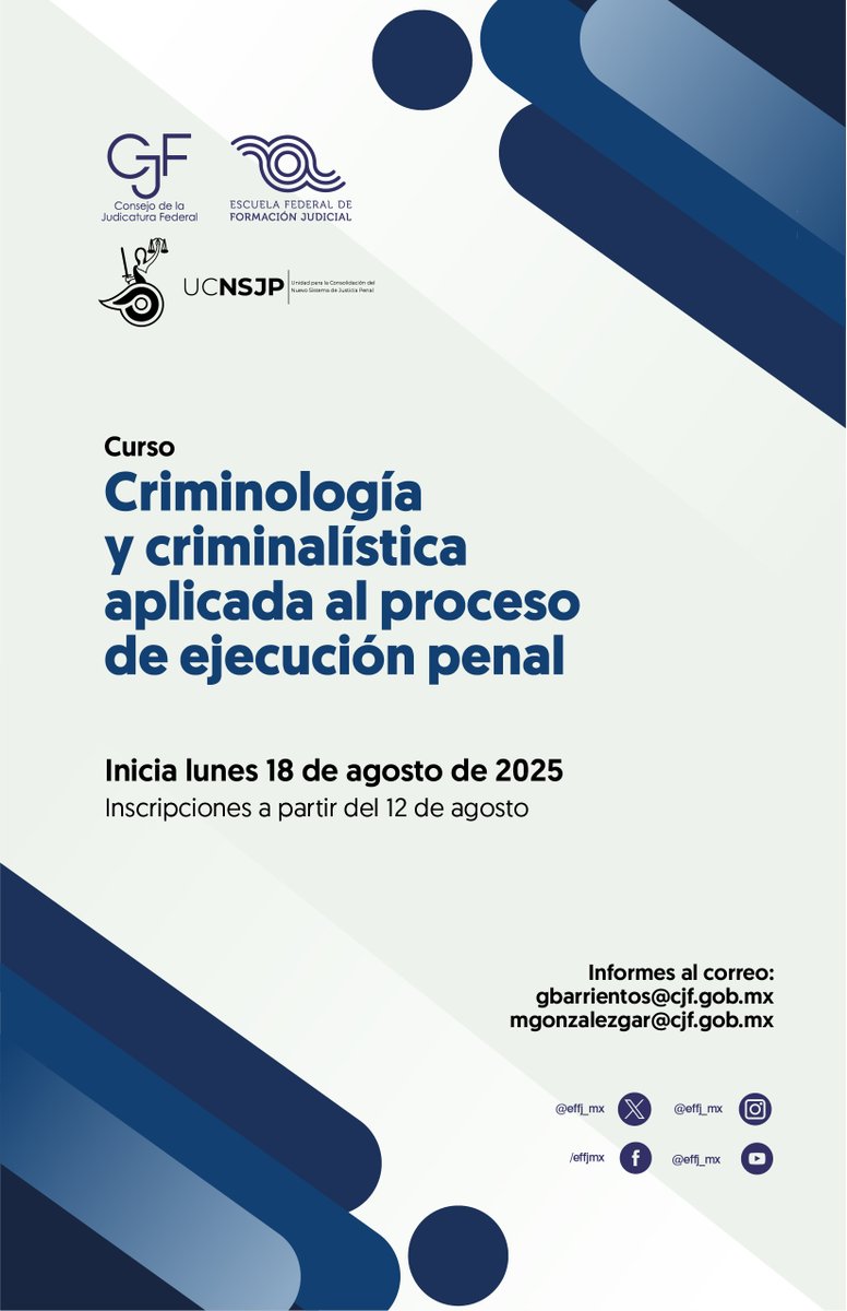 ENFJ_mx's tweet photo. 🔺Inscripciones abiertas al público en general 

🔵Curso de criminología y criminalística aplicada al proceso de ejecución penal

👉🏽 Una visión actual de los avances científicos del metaperitaje 

Convocatoria: https://t.co/KiSFzkmRaR

Registro: https://t.co/oHw3DSMkix https://t.co/fozx7otzNL
