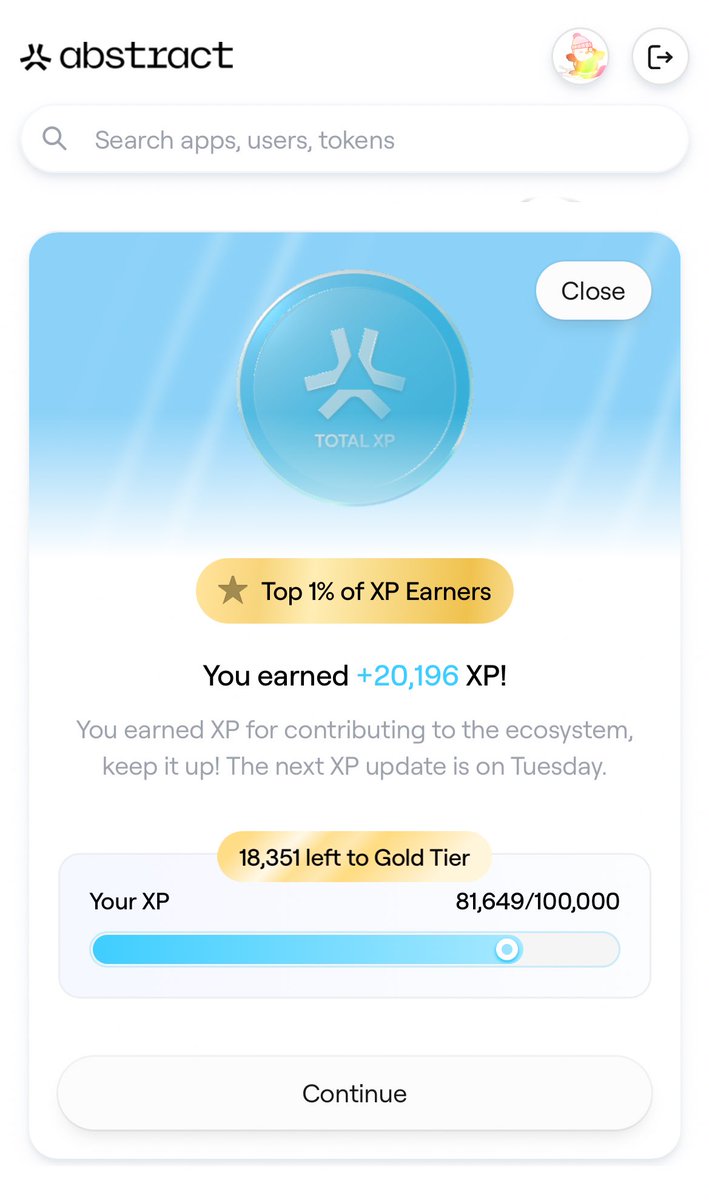 Yiunc (@yiunc) on Twitter photo Double up XP this week 20,000
Buy 3 team waters ~about 6000XP
Keep playing <a href="/playgigaverse/">gigaverse | crypto RPG</a> <a href="/MoodyMights/">Moody Madness</a>
Keep hold my abstract bags
<a href="/FugzOfficial/">Fugz</a> x1
$PENGU I
Buy $smol in abstract wallet~100u Double up XP this week 20,000
Buy 3 team waters ~about 6000XP
Keep playing <a href="/playgigaverse/">gigaverse | crypto RPG</a> <a href="/MoodyMights/">Moody Madness</a>
Keep hold my abstract bags
<a href="/FugzOfficial/">Fugz</a> x1
$PENGU I
Buy $smol in abstract wallet~100u