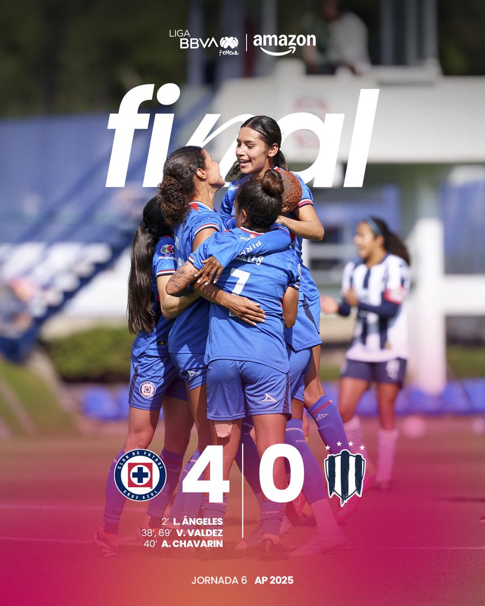 LigaBBVAFemenil's tweet photo. TRUINFÓ @AzulFemenil. 🤩💙
🧨 Fueron contundentes y sumaron 3 puntos importantes en esta fecha. 

@amazonmex 

#FutFemDondeSea | #NuestroFutFem https://t.co/3VmLidFR4J