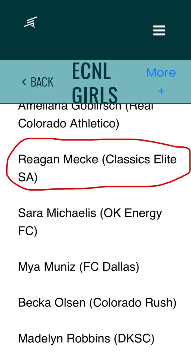 Thank you <a href="/ECNLgirls/">ECNL Girls</a> for second team all conference!