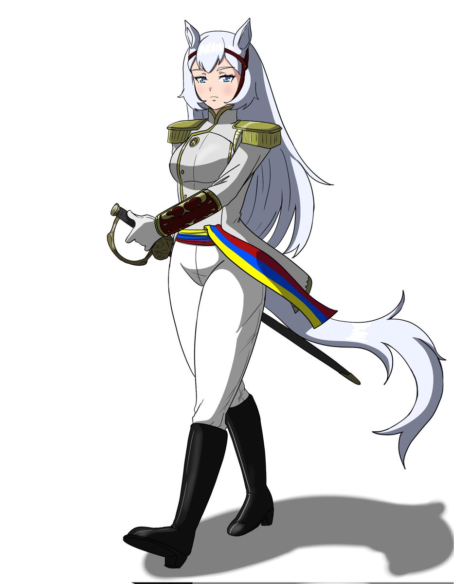 Palomo, el caballo de Simón Bolívar. (No se le a las burras pero ahí lo  dejo) #umamusume #umamusumeprettyderby #anime #AnimeArt #simonbolivar, image size:933x1199