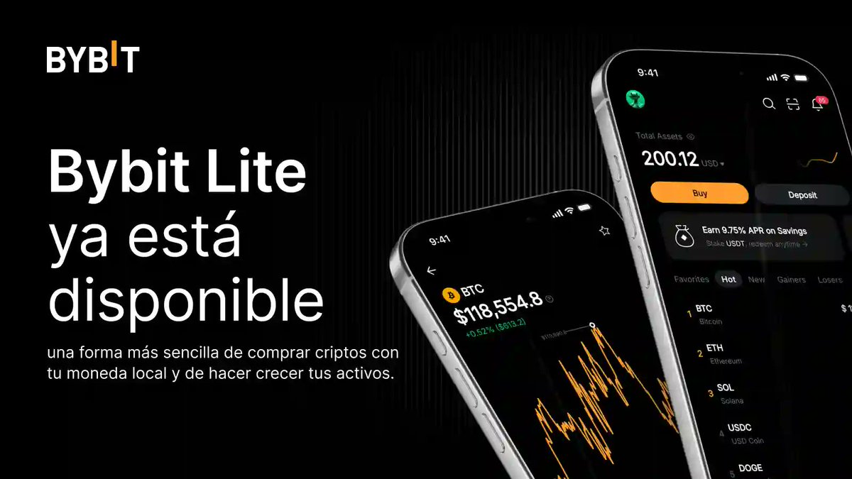 🚨ByBit Lite Disponible🚨

✅Los chicos de ByBit acaban de actualizar la app para que sea aún más fácil entrar en cripto!

🌐Super simplificada y sencilla, para que todo el mundo pueda utilizarla sin problemas. Es parte de su nuevo rebranding global

🔗announcements.bybit.com/es-ES/article/…