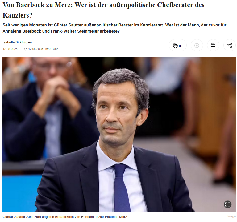 Wer verstehen will, dass es keinen Unterschied macht, ob CDU/CSU, SPD oder Grüne die Regierung stellen, der muss nur auf die Feinheiten achten: Der wichtigste außenpolitische Berater von Bundeskanzler Friedrich Merz war vorher Politischer Direktor des Außenministeriums unter