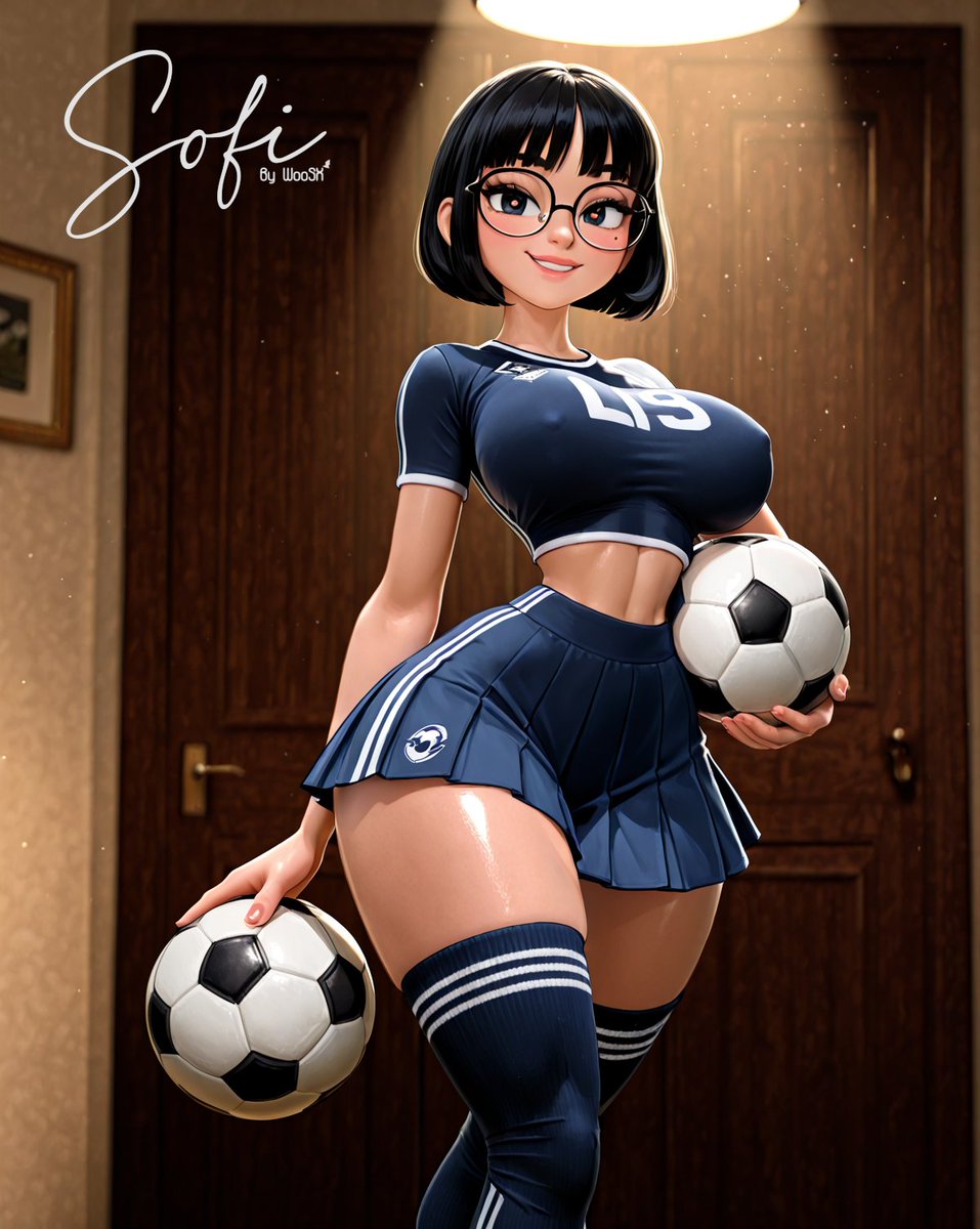 ⚽️🔥 Sofi domina o campo e te deixa sem fôlego… Com sua saia curta, meias altas e aquele olhar que faz gol direto no coração (e nas suas fantasias) 💥💋💦 Pronto para jogar essa partida quente e suar junto? 🔥🔥 #FutSexy #SofiNoJogo #WooSX 😈🔥