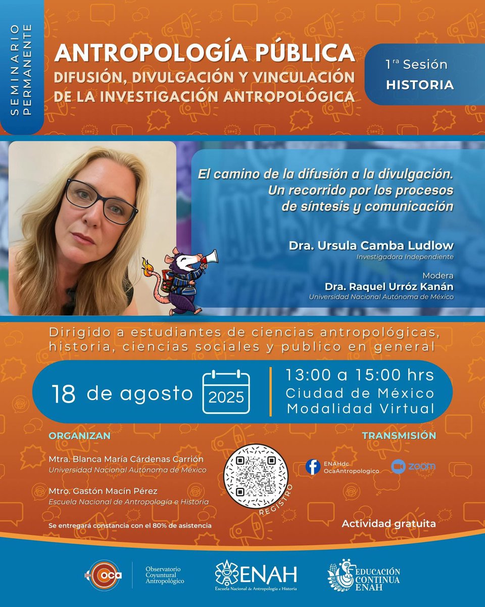Ursula Camba (@ursulacamba) on Twitter photo Gracias al OCA de la <a href="/ENAHoficial_dif/">ENAH oficial</a> por la invitación. Creo que todavía hay lugares para inscribirse, es gratis y en línea. Escriban a los correos.
🚨Spoiler alert: Hacer divulgación NO es fácil, aunque la gente crea que sí. 😌💅🏻 Gracias al OCA de la <a href="/ENAHoficial_dif/">ENAH oficial</a> por la invitación. Creo que todavía hay lugares para inscribirse, es gratis y en línea. Escriban a los correos.
🚨Spoiler alert: Hacer divulgación NO es fácil, aunque la gente crea que sí. 😌💅🏻
