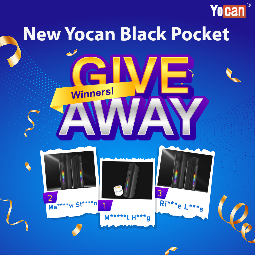 Congratulations to the winners!
Please reply to the email as soon as possible if you have received one!
Failure to respond within 48 hours will result in your prize being deemed unclaimed and your eligibility for the prize will be revoked.

Get more on Yocan.com