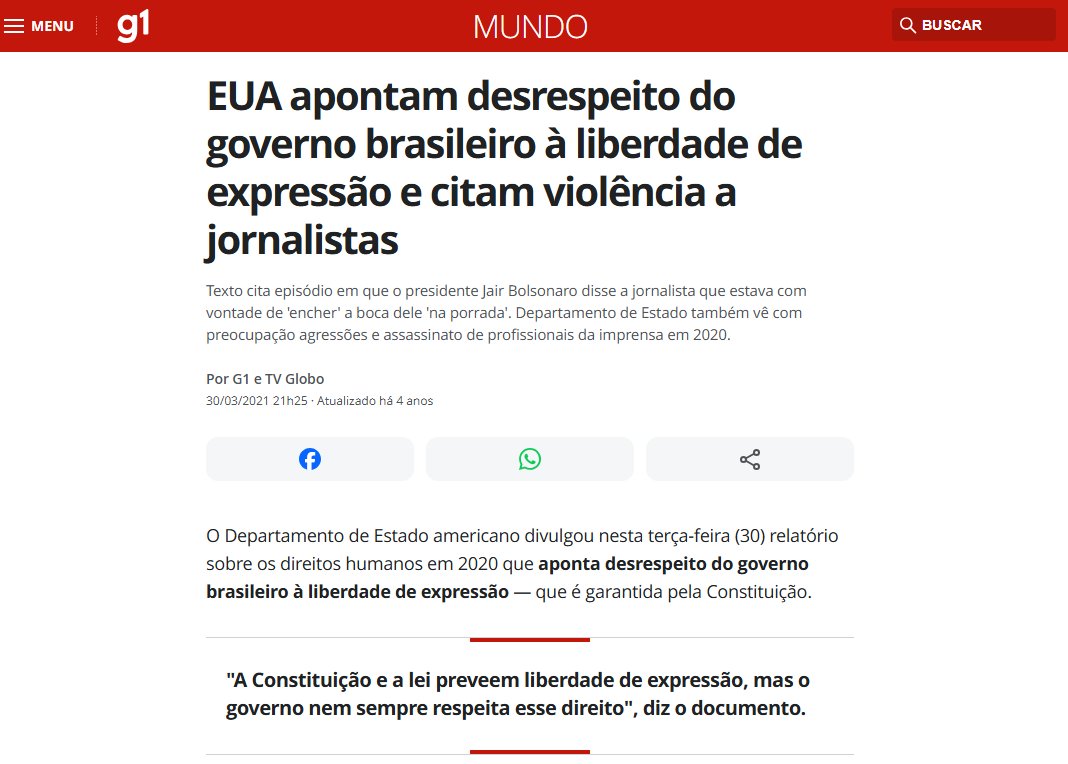 Quando era no governo do Bozo o mesmo relatório era levado em consideração pelo grupo Globo e não era chamado de ataque. O que mudou?