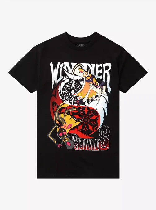 【Work】 I designed the "Sir Pentious Duo T-Shirt" released by Hot Topic! I'm really looking forward to S2 Hot TopicからリリースされたペンシャスのTシャツをデザインしました! S2楽しみすぎ〜 #HazbinHotel