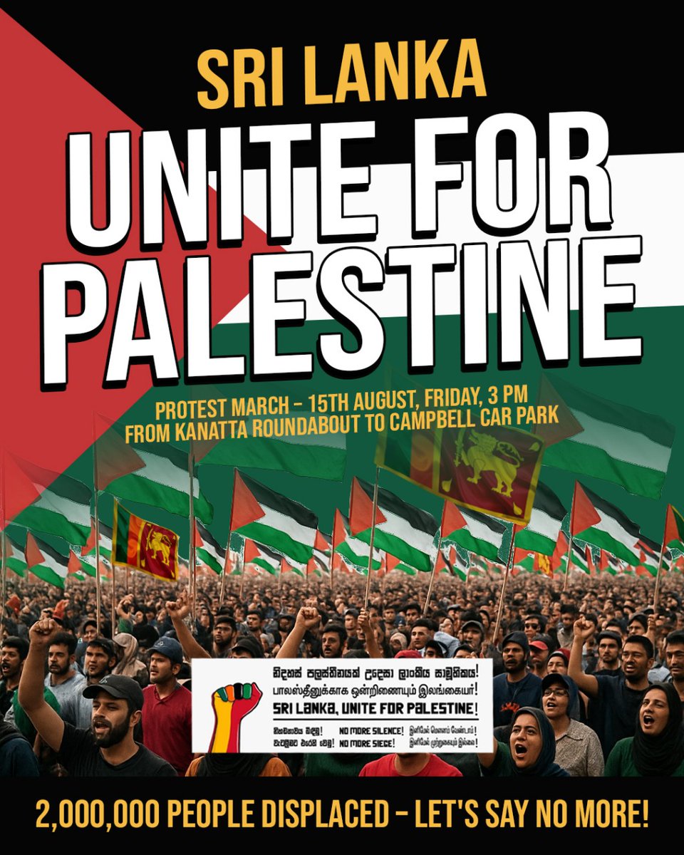 🍉 Join the South Asian march for Solidarity with Palestine this Friday August 15th. Bangladesh, Nepal, Maldives, Pakistan, Philippines and Sri Lanka simultaneously march together. We meet at Kanatte roundabout and march to Campbell Park.
1/2