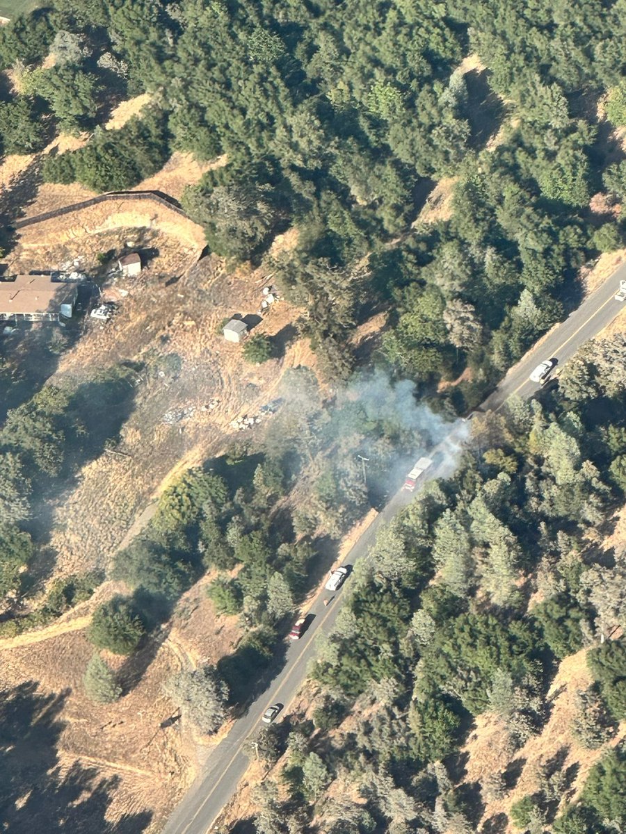 CAL FIRE firefighters are at scene of a Roadside vegetation fire at Frenchtown Road in Dobbins on both sides of the road in Yuba County.