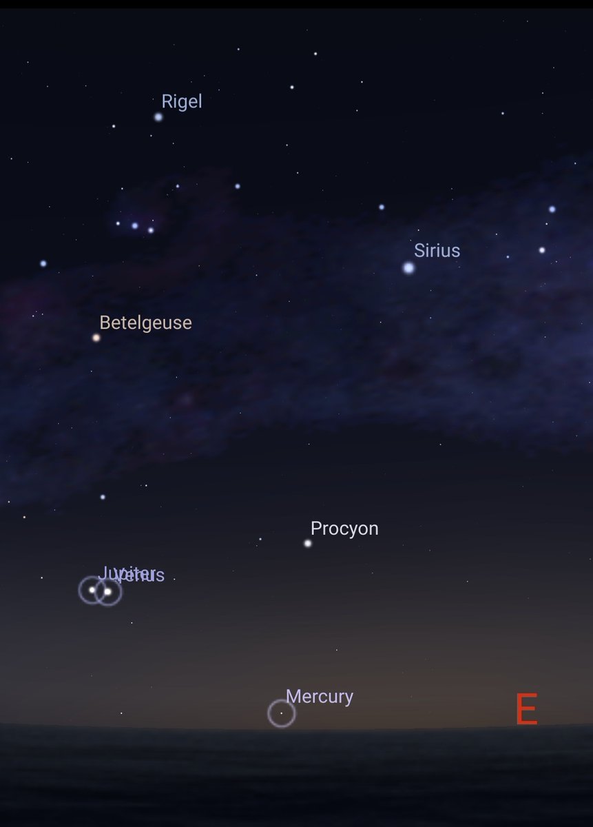 Miércoles 13 de agosto, 6:45 AM, debajo del cinturón de Orión (las Tres Marías) está la conjunción de Venus y Júpiter. 💫 
Quedan avisados :)