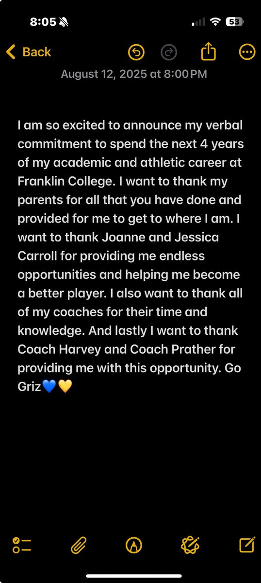 Natalie Hilliard (@nat_hilliard07) on Twitter photo So excited to announce my commitment to Franklin College!!
#gogriz🐻
<a href="/shockwaveswhite/">Shockwaves - White</a> <a href="/FCGrizSoftball/">Franklin College Softball</a> <a href="/ShockwavesSB/">Indiana Shockwaves</a> <a href="/warrencentralSB/">WC Softball 🥎</a> So excited to announce my commitment to Franklin College!!
#gogriz🐻
<a href="/shockwaveswhite/">Shockwaves - White</a> <a href="/FCGrizSoftball/">Franklin College Softball</a> <a href="/ShockwavesSB/">Indiana Shockwaves</a> <a href="/warrencentralSB/">WC Softball 🥎</a>