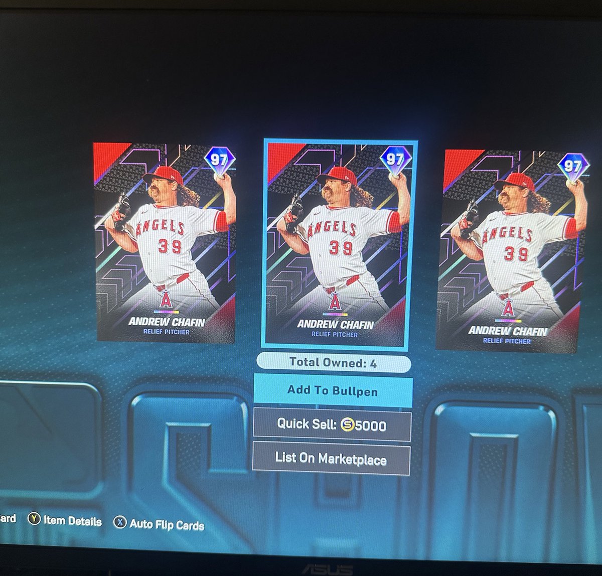 TjCarola's tweet photo. @MLBTheShow your game is a joke. What’s the point of spending stubs on packs if this is what I’m going to get in return? https://t.co/9VBdouStUe