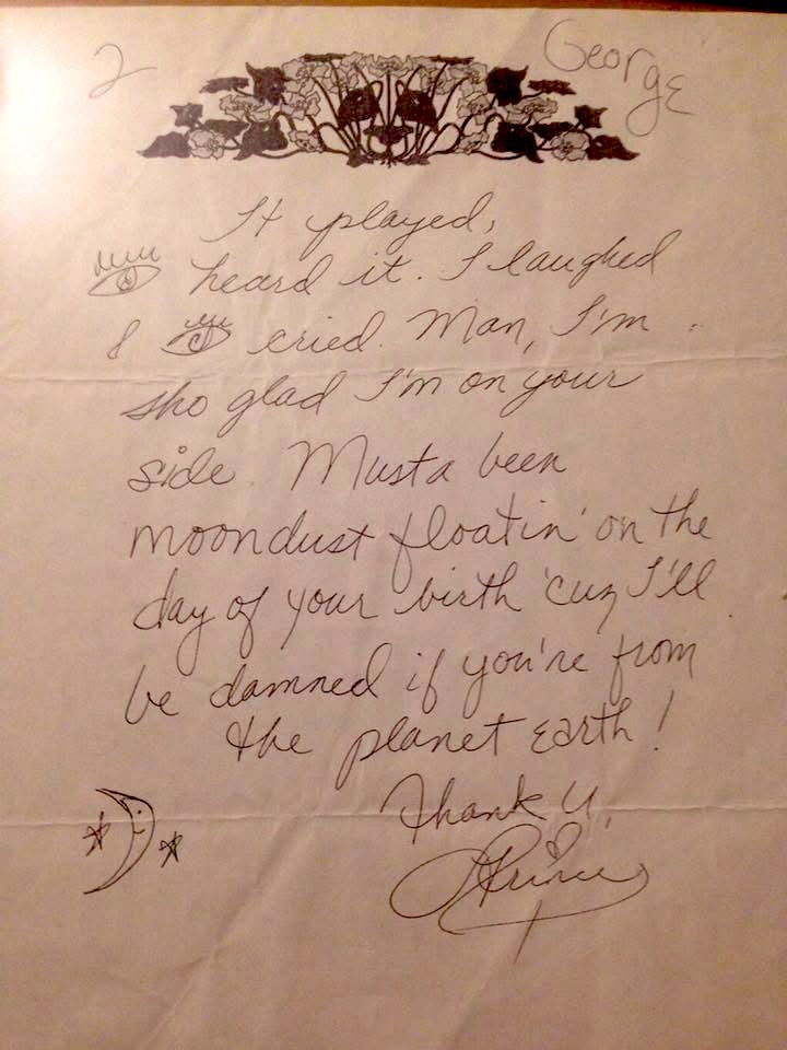 timelesssoul1's tweet image. Letter to George Clinton from #prince #theoneandonly #purpleone