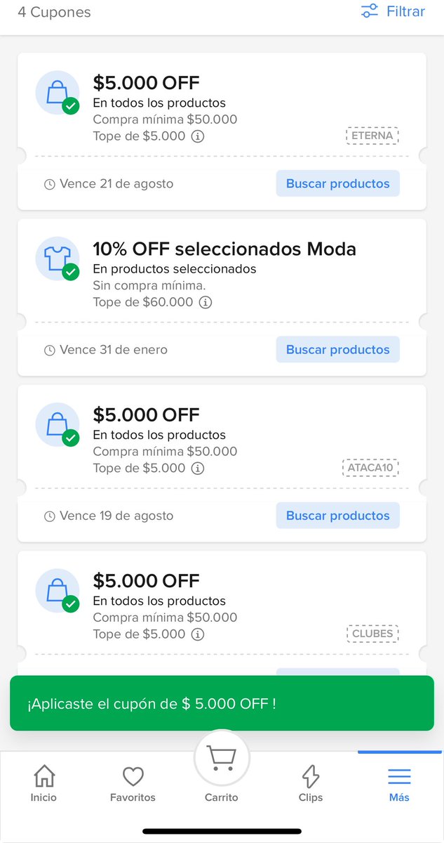 ahorraconana's tweet image. Cupones de descuento para mercado libre
ATACA10
ETERNA
CLUBES

 #meli #cupon #mercadolibre #descuento #ahorro