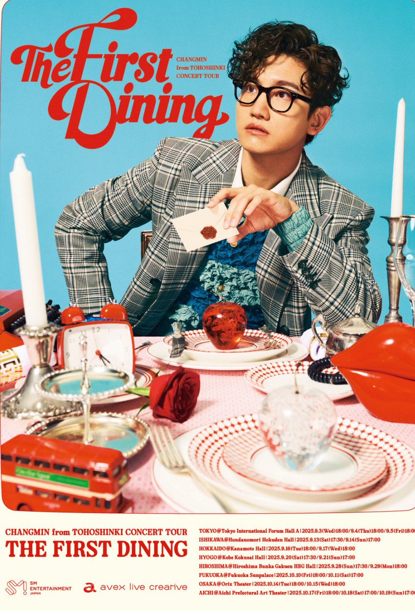 changminbr's tweet photo. [🍎] Poster da primeira turnê solo do Changmin, The First Dining! https://t.co/kti7iPKiPa