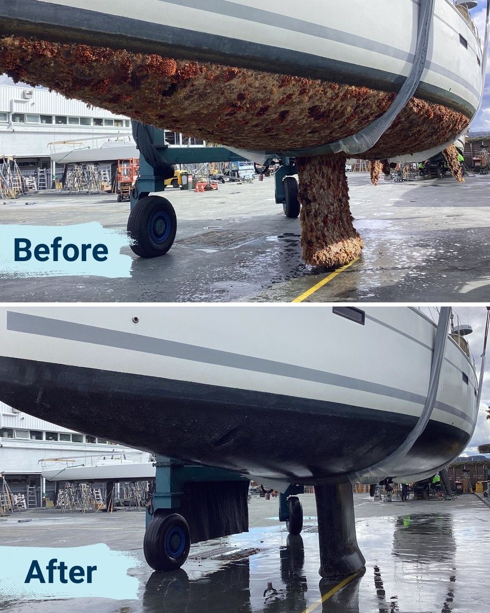 rpayc's tweet image. Some serious TLC for this vessel at the Boatyard. The amazing Boatyard team cleared out a ton of built-up grime from the hull. A satisfying before and after for the team.
.
.
#RPAYC #PittwaterSailing #YachtRacing #SailingLife #SailingAustralia #RaceDay #YachtClub #beforeandafter
