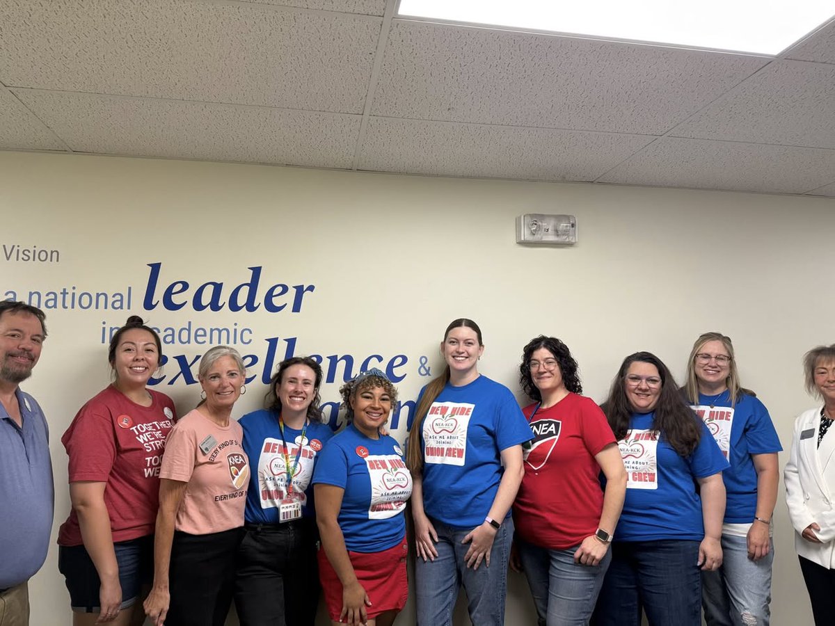 neakckansas's tweet photo. Member organizers had a packed summer full of pop-ups, meaningful contacts, and orientation. While our work is just getting started…we want to welcome all KCKPS new hires, but most importantly wish everyone a wonderful school year!🍎 https://t.co/KOUTFL7smd