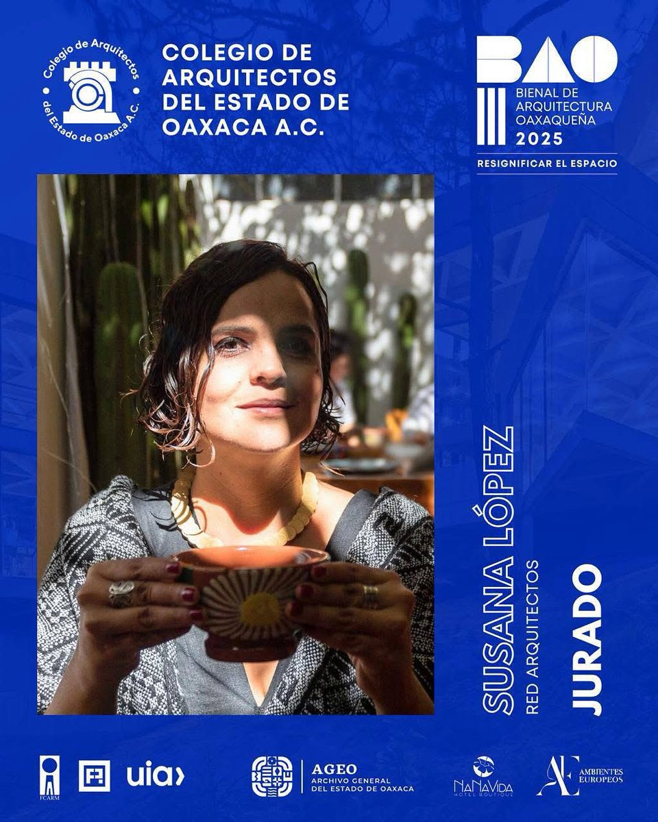 Susan_Tree's tweet photo. Muchísimas gracias por la invitación a ser JURADO de la BIENAL DE ARQUITECTURA OAXAQUEÑA  
-RESIGNIFICAR EL ESPACIO-

Feliz por la invitación Colegio de Arquitectos del Estado de Oaxaca A.C.
💙 https://t.co/R4jwMK2bGM